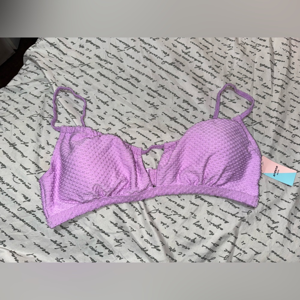 Lavender Textured Women bathing suit top